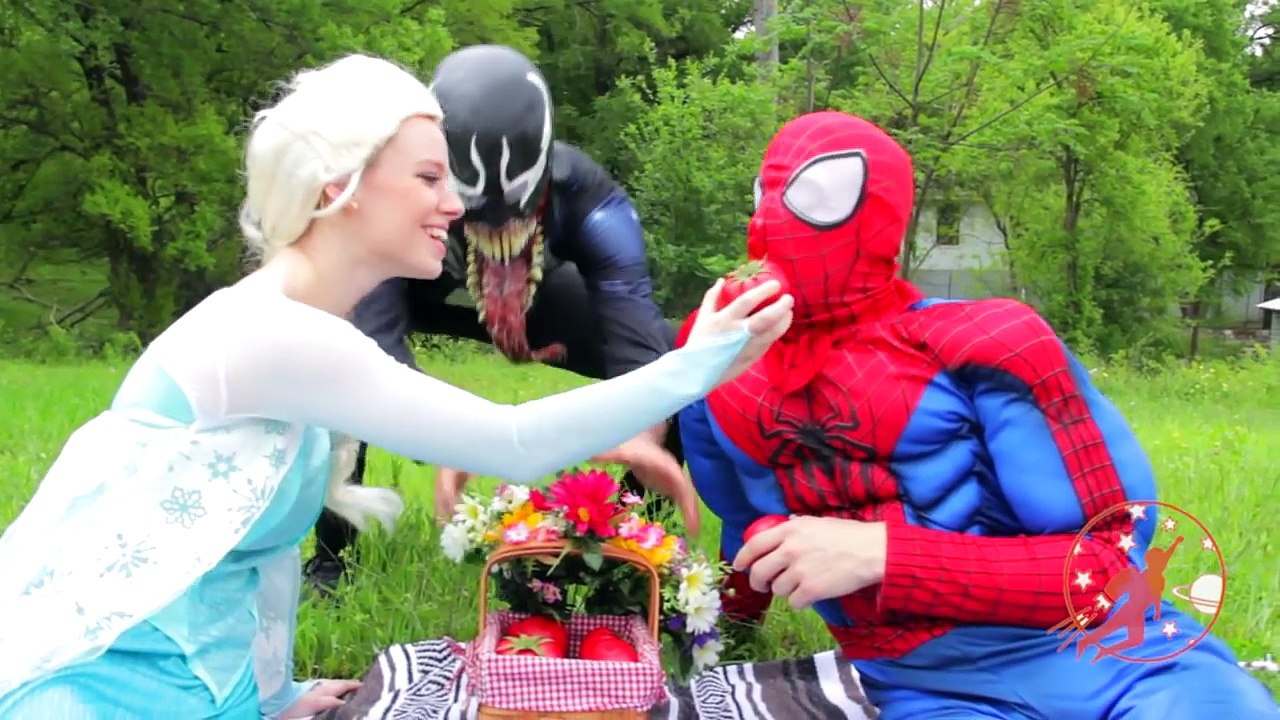 Spiderman, Frozen Elsa, Batman vs Joker and Venom In