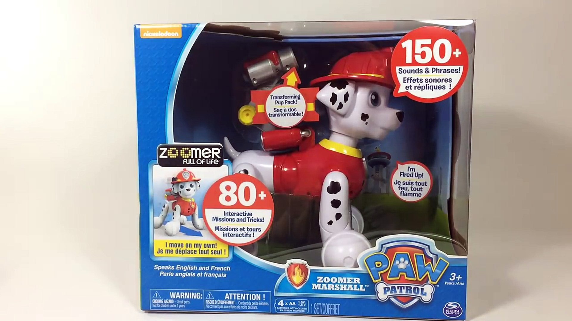 Paw Patrol Zoomer Marshall Interive Pup Robot w Missions - Unboxing Demo  Review – Видео Dailymotion