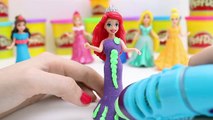 Play Doh DohVinci Sparkle Dresses Disney Princess Magiclip Dolls Make Doll Dresses Playdoh Glitter