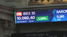 La Bolsa española amplía las ganancias al mediodía y sube un 1,2% animada por Sabadell y Caixabank