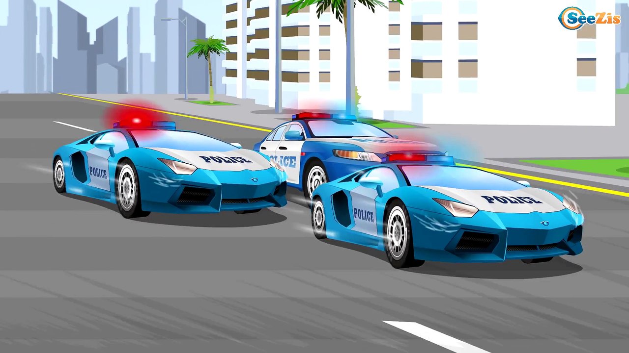 NEW! La Voiture de Police et l'accident pour bébés - Dessin animé français - Voitures Pour Enfants