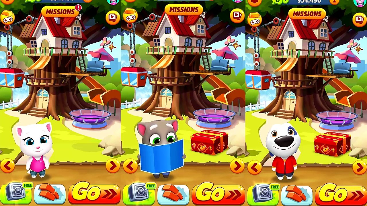 Talking Tom Gold Run Talking Angela VS Talking Tom VS Talking Hank Android Gameplay HD