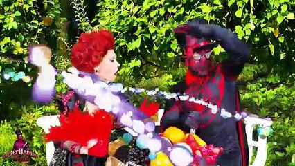 Frozen Elsa & Spiderman vs Maleficent ATTACK! Superheroes IRL Red Queen Of Hearts & Magician