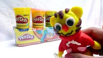 Making Daniel Tigers Neighborhood Out of Playdoh to play with Little People at playground