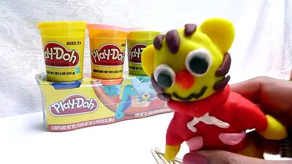 Making Daniel Tigers Neighborhood Out of Playdoh to play with Little People at playground