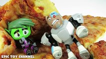 TEEN TITANS GO! Parody Pizza Attacks Teen Titans + Cyborg Robin Starfire Beast Boy Epic Toy Channel