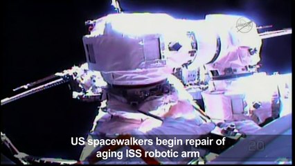 US spacewalkers begin repair of aging ISS robotic arm