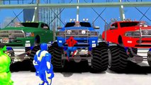 Monster Trucks Colors & Nursery Rhymes & Hulk IronMan Spiderman (Songs for Children with Action)