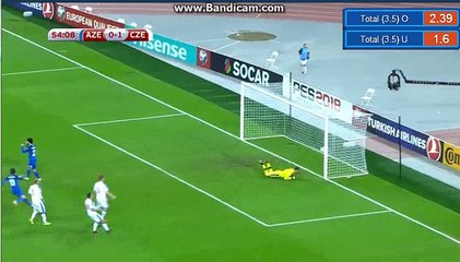 Afran Ismayilov Penalty GOAL - Azerbajan 1-1 Czech Rep  05.10.2017