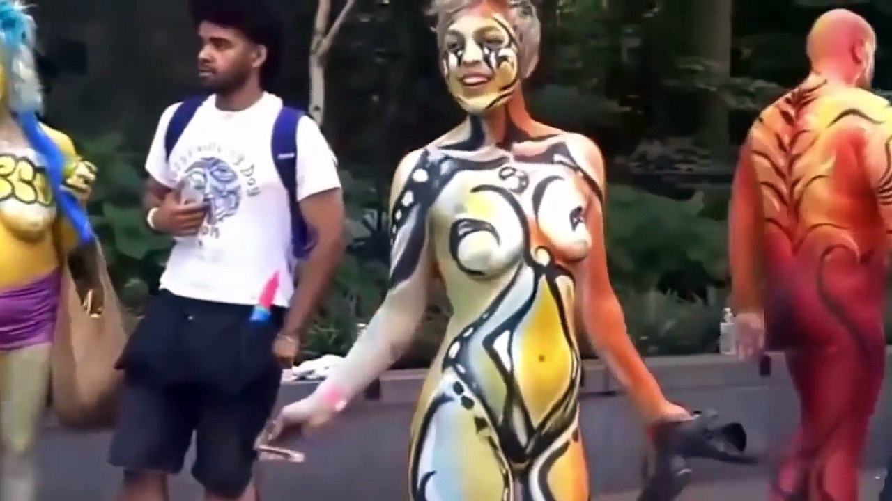 Young Woman Body Painting Festival Europe 2017