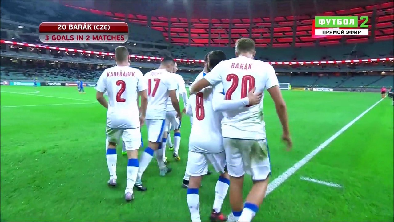 1-2 Antonín Barák Goal FIFA  WC Qualification UEFA  Group C - 05.10.2017 Azerbaijan 1-2 Czech Rep