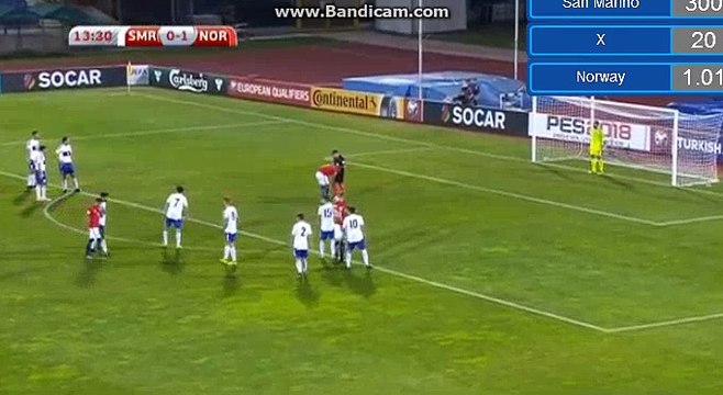 Joshua King Goal - San Marino 0-2 Norway 05.10.2017