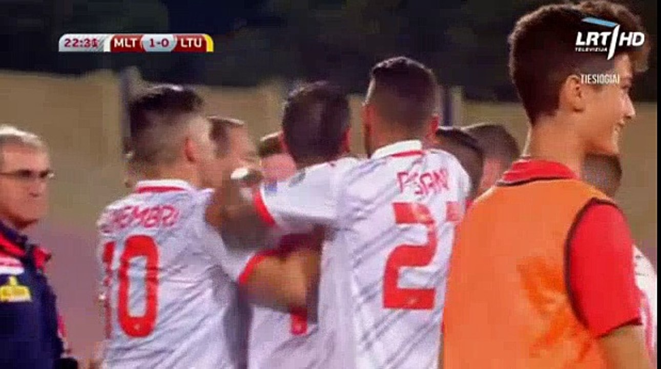 Malta 1  -  0  Lithuania 05/10/2017  Andrei Agius Super Goal 23' World Cup Qualif HD Full Screen .
