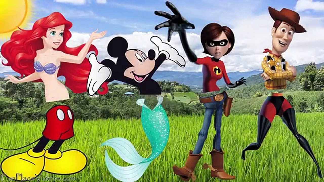 Wrong Legs Funny Mickey Mouse Ariel Mermaid Toy Story The Incredibles Finger Family Nursery Kids Fun