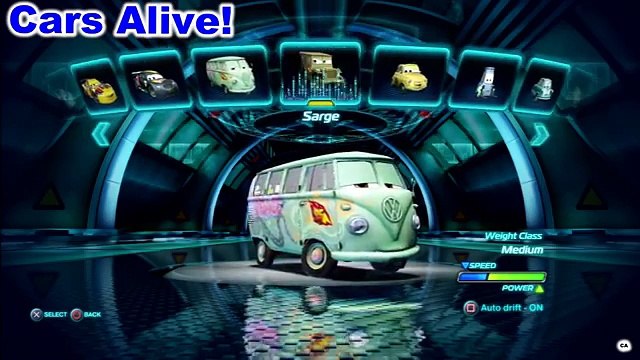 Cars 2: The video game Full Garage - All DLC Cars and All unlocked Cars.