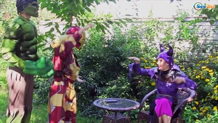 Frozen Elsa & Spiderman Hulk Becomes Small Princess Anna, Maleficent, Spidergirl Superheroes IRL