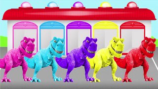 Color Animals Dinosaur for Children w Surprise Eggs Toys! Learn GORILLA & DINOSAUR Cartoon for Kids