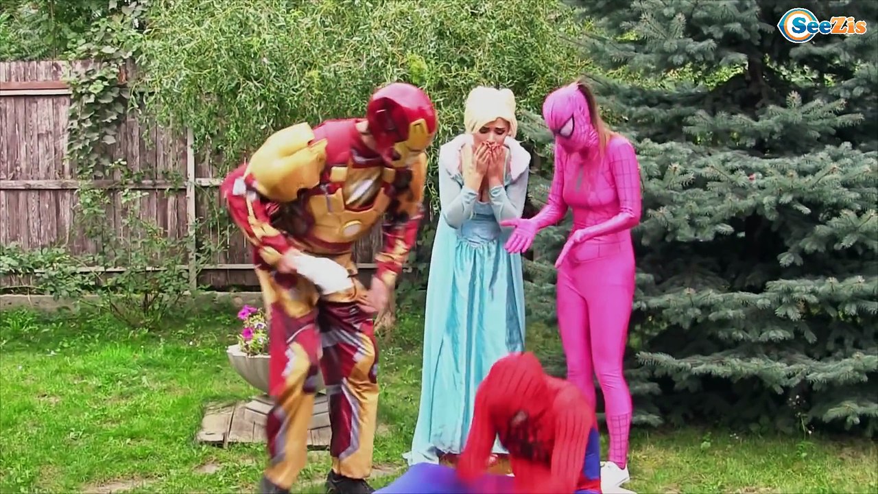 Frozen Elsa & Spiderman vs Joker & Maleficent! Spiderman Turns into Baby. Superheroes in Real Life