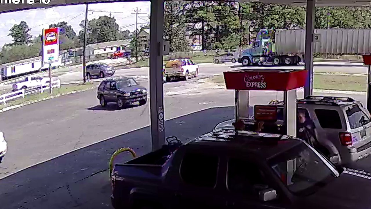 Semi Drives Over Car