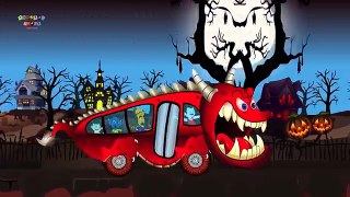 Halloween Songs Wheels On The Bus | Halloween For Kids Videos | Scary Bus Rhyme Video For Kids