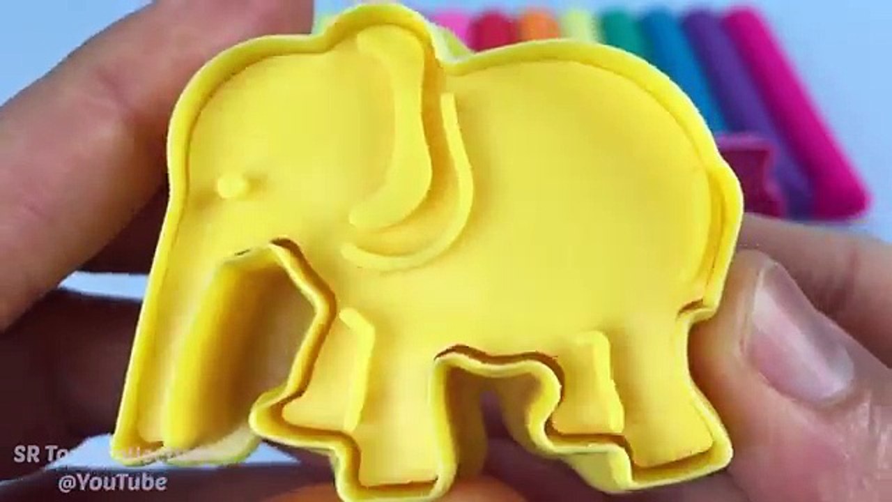 Learn Colors Play Doh Animal Elephant Pooh Train Ice Cream Fun and Creative for Kids Kinder Surprise
