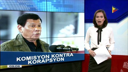 Pangulong Duterte, bumuo ng komisyon na magpapalakas pa sa kampanya kontra korapsyon