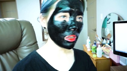 얼굴에있는 모든 블랙헤드 피지들을 다 뽑아냈다! [Black peel off mask challenge] [띠미]