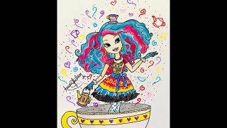 Speed Drawing of Madeline Hatter from Ever After High (HD)
