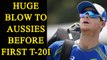 India vs Australia T20I : Steve Smith suffers shoulder injury ahead of match | Oneindia News