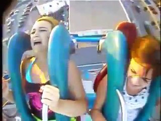 Funny Girls Slingshot Roller coaster Ride Fails