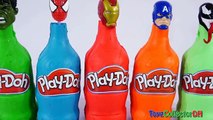 Superhero Bottles Finger Family Compilation Learn Colors Play Doh Bottles Body Paint Ice Cream Scoop