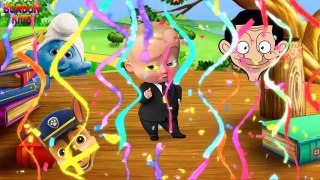 Wrong Heads Paw Patrol Boss Baby Mr Bean and Smurfs Finger Family Song Learn Colors for Kids