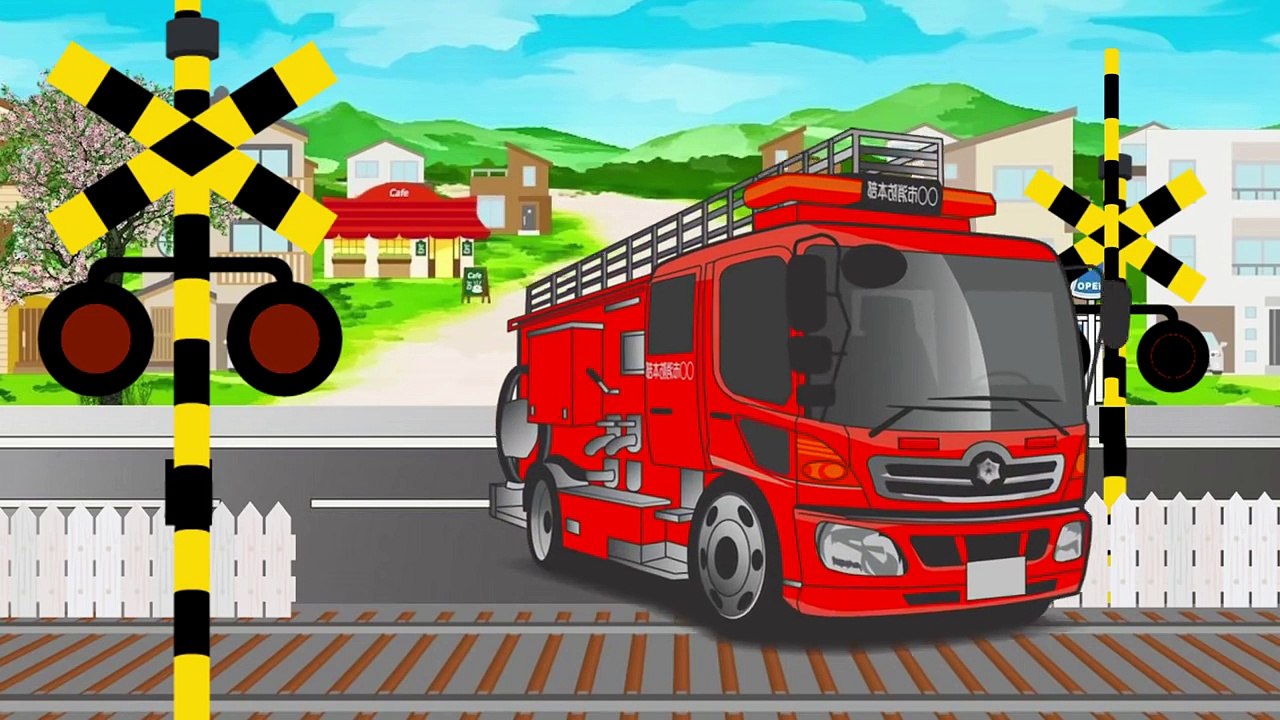 アンパンマンおもちゃアニメ ふみきり 電車 車 緊急車両 工事車両 パトカー 救急車 消防車 子供 キッズ 幼児向け アニメ train Anime