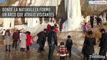 ¡Impresionante! La cascada de hielo que apareció en China por las bajas temperaturas