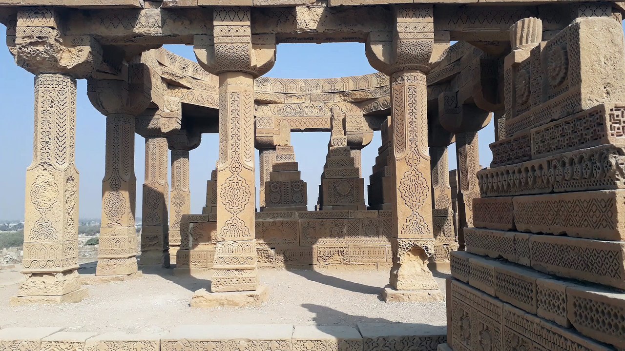Ancient choukandi Graveyard, Close Up View - HD