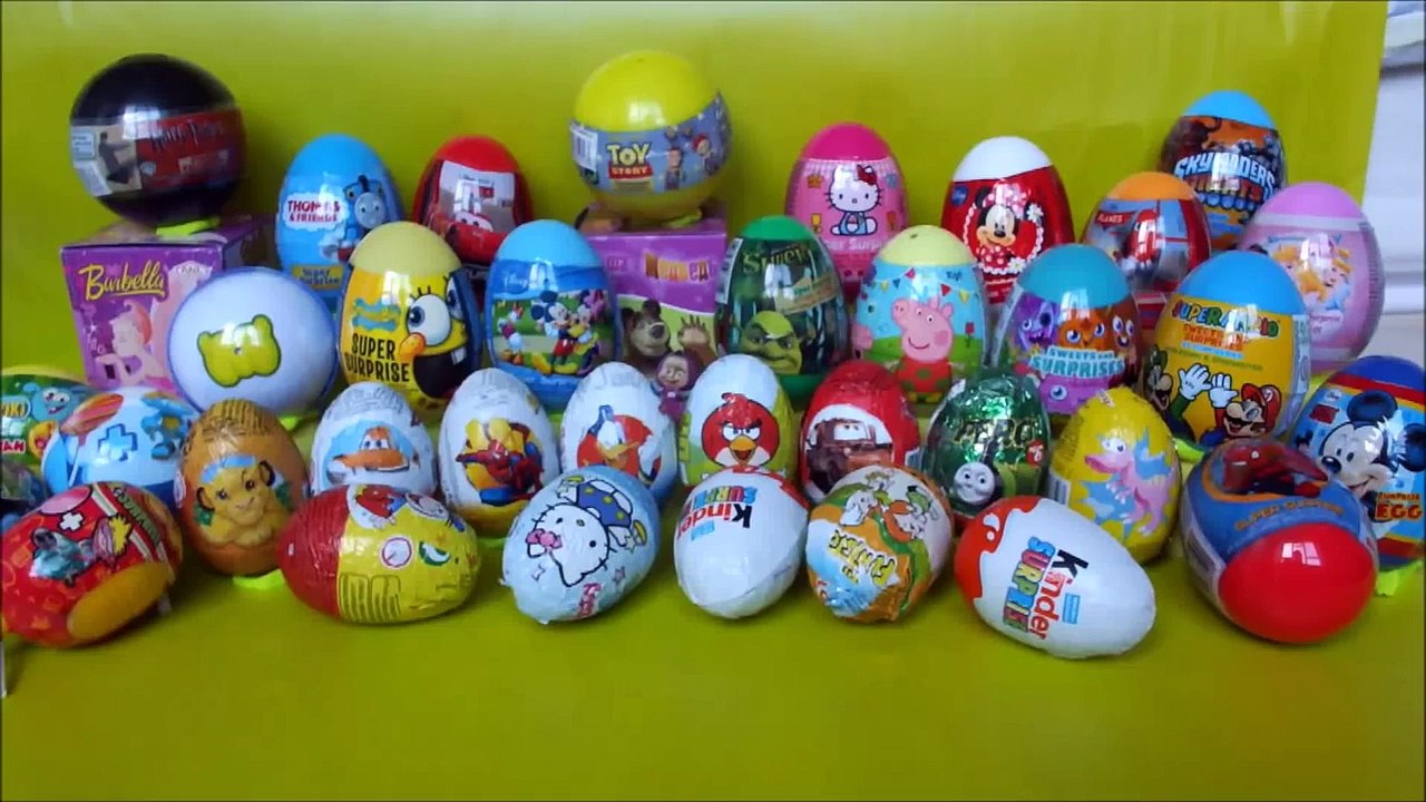 40 surprise eggs Kinder Surprise Disney Toy Story Shrek Peppa Pig Thomas Mickey Mouse
