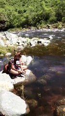 Pedro, Paula, OLI y BALTA en el río - 19 de Enero