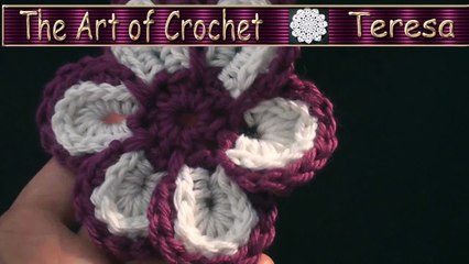 How to make a Cheerful #Crochet knit ENGLISH Flower Tutorial - Free Online YouTube Class Art