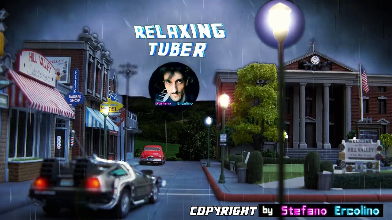 BACK TO THE FUTURE - HILL VALLEY RAINY NIGHT (Ambient Sounds, Relax, Sleep, White Noise, ASMR)