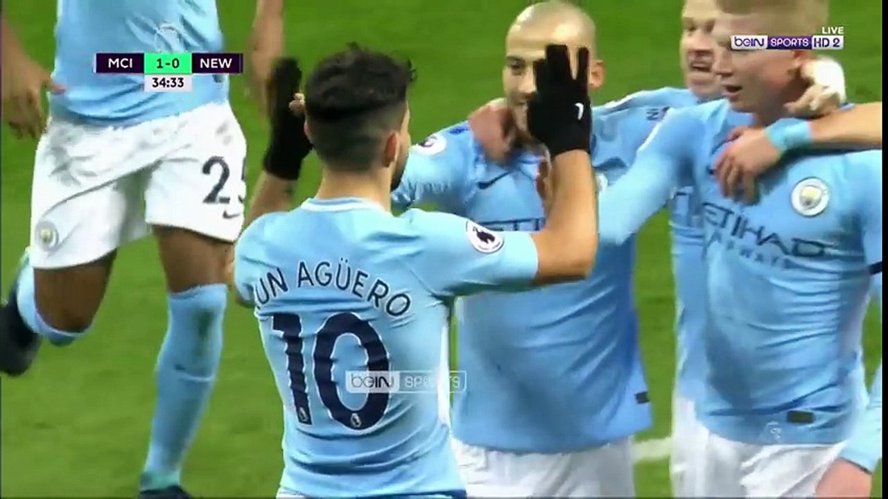 أهداف مباراة لـ مانــشتــر ســتــي ونيوكـــــاســل 3-1 - هاتريك أجويرو