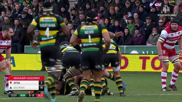 Northampton Saints v Gloucester - 1st Half - RD 13 - Aviva Premiership 2018