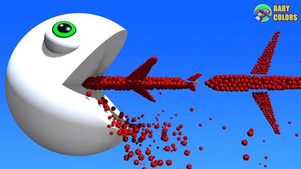 Learn Colors with 3D Airplanes shape and Fu