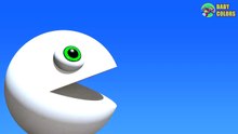 Learn Colors with 3D Airplanes shape and Funny Pacman