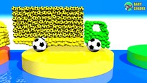 Learn Colors With 3d Truck Cars shape and Soccer Balls For Kids