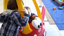 BABY AND CAR Funny Toddlers Fight for Car LITTLE TIKES ON PLAYGROUND-QSfKzgoY3AA