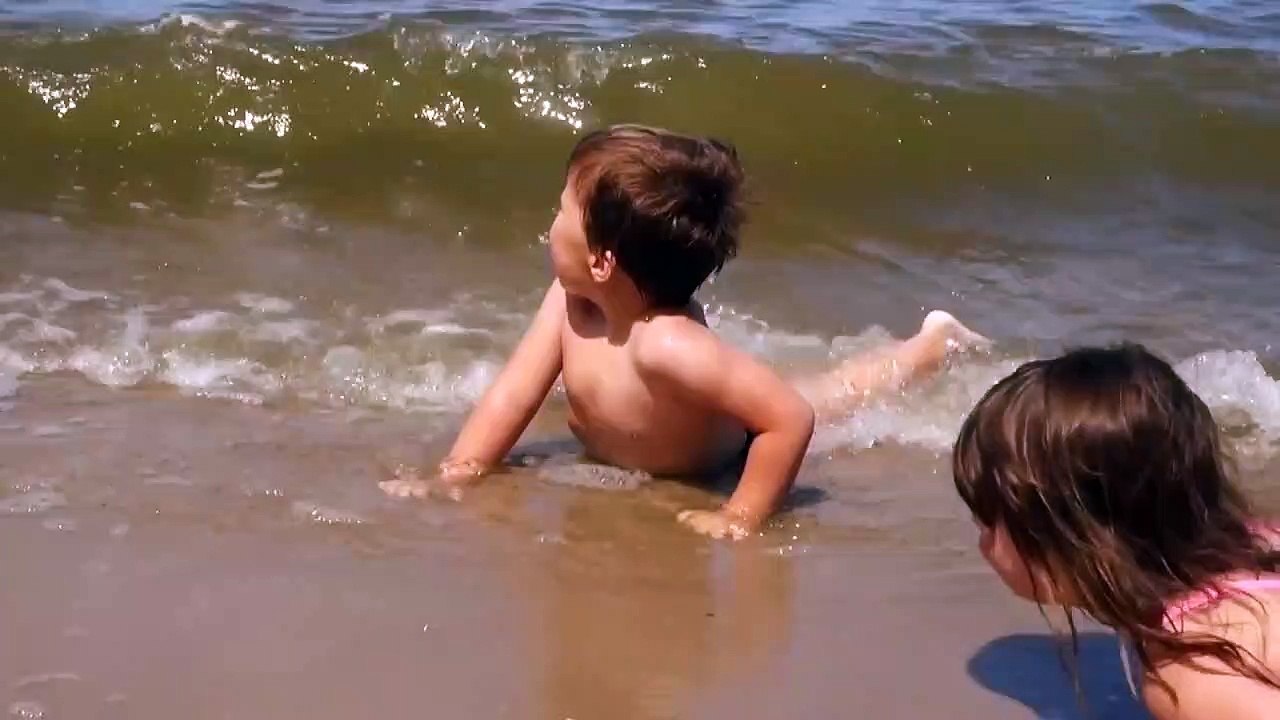 Fun babies with water Kids playing i