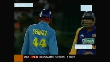 Sehwag Smashed 26 Runs (4 4 6 4 4 4) In 1 Over Against SL