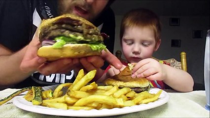 ASMR Eating Fast Food - Orcutt Burger (Father & Son)