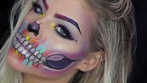 Halloween Makeup Tutorial Colorful Skull