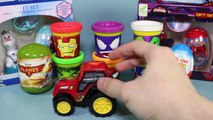 Marvel Play Doh Can Heads Learn Colours Surprise Eggs Kinder Joy Spiderman Frozen Toys